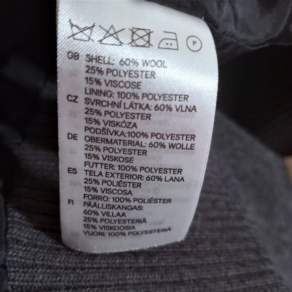 H&M GRAY MENS COAT SZ.38R EUC - Picture 6 of 6